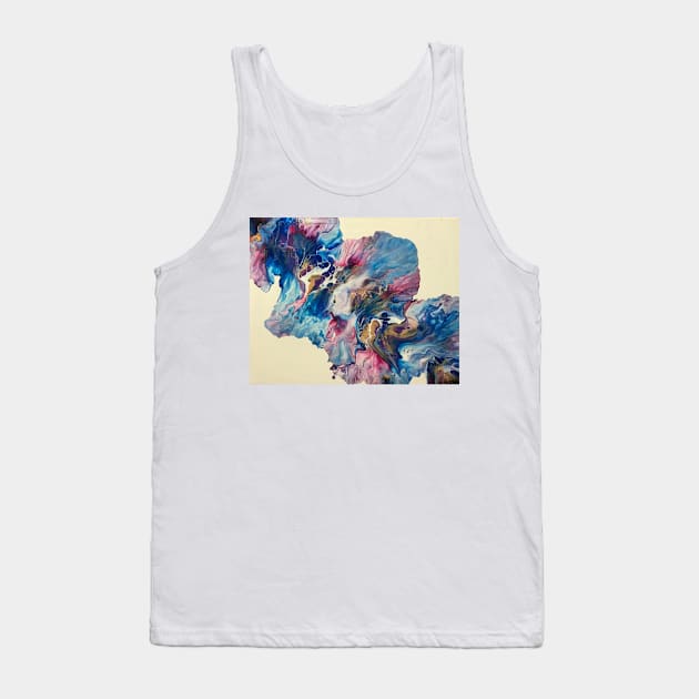 Blue Pink Gold Dutch Pour Tank Top by Sasa-paints